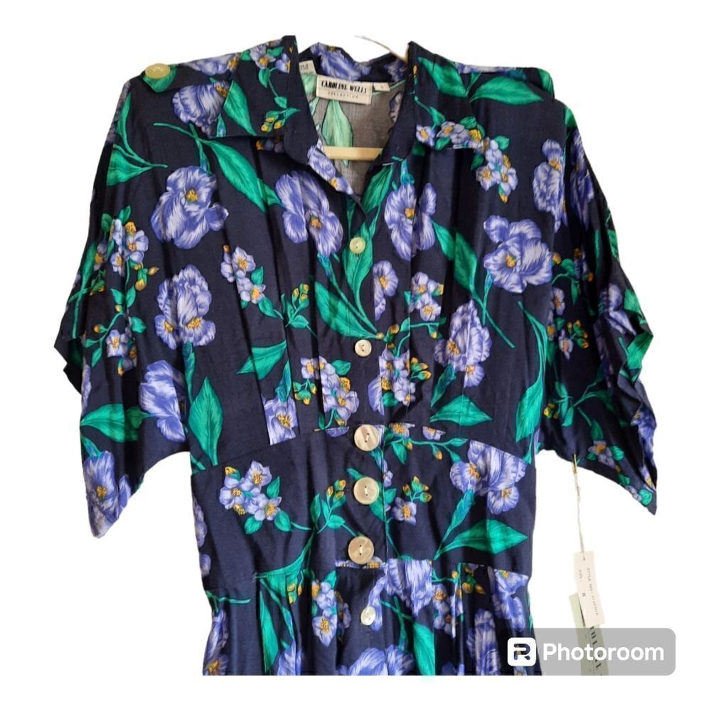 Vintage Caroline Wells Collection Iris Button Front Dress - Picture 3 of 4